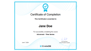 CrateDB Advanced Time Series Certificate